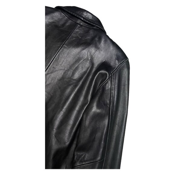 Vintage 2000s GENUINE Pelle Wilson’s Leather Luxury Designer Black Jacket Small - Picture 5 of 5